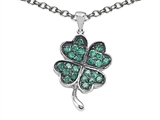 Celtic Love by Kelly Lucky Clover Pendant with Simulated Emerald