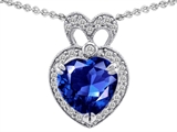 Original Star K™ Heart Shape Created Sapphire Pendant