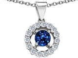 Original Star K™ Round Created Sapphire Pendant