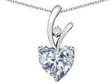 Original Star K™ Heart Shape 8mm White Topaz Pendant