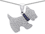 Original Star K™ Dog Pendant With Round Created Sapphire