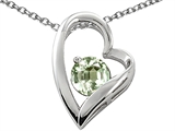 Original Star K™ 7mm Round Genuine Green Amethyst Heart Pendant