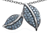 Original Star K™ Nature Lover Leaf Pendant with Simulated Aquamarine