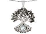 Celtic Love by Kelly Tree Of Life Good Luck Pendant With 7mm Round Genuine White Topaz
