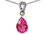 Original Star K™ Pear Shape 11x8mm Created Pink Sapphire Pendant