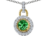 Original Star K™ Round 6mm Simulated Emerald Pendant