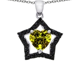 Original Star K™ Heart Shape 8mm Simulated Peridot Black Star Pendant