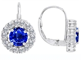 Original Star K™ Lever Back Dangling Earrings With 6mm Round Created Sapphire