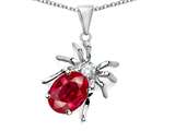 Original Star K™ Spider Pendant With 9x7mm Oval Created Ruby