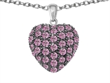 Original Star K™ Puffed Heart Love Pendant with Created Pink Sapphire