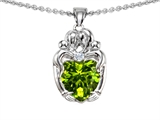Original Star K™ Loving Mother And Hugging Family Pendant With Heart Shape 8mm Genuine Peridot