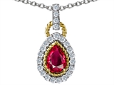 Original Star K™ Pear Shape Created Ruby Pendant