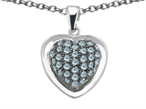 Original Star K™ Heart Shape Love Pendant with Simulated Aquamarine