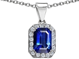 Original Star K™ Emerald Octagon Cut Created Sapphire Pendant