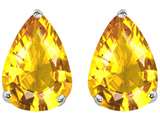 Original Star K™ Pear Shape 9x7mm Genuine Citrine Earring Studs