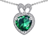 Original Star K™ Heart Shape Simulated Emerald Pendant