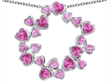 Original Star K™ Large Circle of Love Pendant with 20 Created Pink Sapphire Hearts