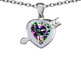 Original Star K™ Heart with Arrow Love Pendant with Rainbow Mystic Topaz