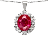 Original Star K™ Oval 12x10mm Created Ruby Pendant