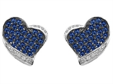 Original Star K™ Heart Shape Love Earrings With Created Sapphire
