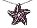Original Star K™ Starfish Pendant With Created Round Pink Sapphire