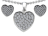 Original Star K™ Cubic Zirconia Heart Shape Love Pendant Box Set with matching earrings