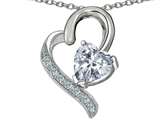 Original Star K™ 7mm Heart Shape Genuine White Topaz Heart Pendant