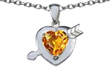 Original Star K™ Heart with Arrow Love Pendant with Genuine Citrine