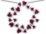 Original Star K™ Large Circle of Love Pendant with 20 Created Ruby Hearts