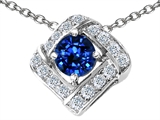 Original Star K™ Round Created Sapphire Pendant