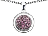 Original Star K™ Round Puffed Pendant with Created Pink Sapphire