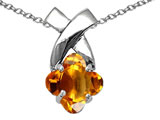 Tommaso Design™ 7mm Clover Cut Genuine Citrine Pendant