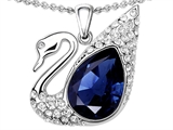 Original Star K™ Love Swan Pendant With Pear Shape Created Sapphire