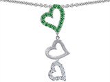 Original Star K™ Dangling Heart with Round Simulated Emerald Pendant