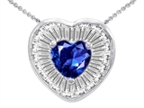 Original Star K™ Heart Shape Created Sapphire Heart Pendant