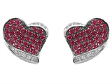 Original Star K™ Heart Shape Love Earrings With Created Ruby