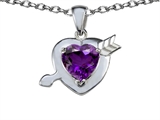 Original Star K™ Heart with Arrow Love Pendant with Genuine Amethyst