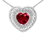 Original Star K™ Heart Shape Created Ruby Heart Pendant