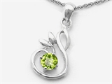 Original Star K™ Round Genuine Peridot Swan Pendant
