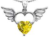 Original Star K™ Wings Of Love Birthstone Pendant with 8mm Heart Shape Genuine Citrine