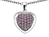 Original Star K™ Heart Shape Love Pendant with Created Pink Sapphire