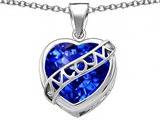Original Star K™ Large Love Mom Mother Pendant with 15mm Heart Shape Created Sapphire