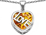 Original Star K™ Large Love Heart Pendant with 15mm Heart Shape Simulated Citrine