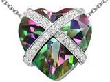 Original Star K™ Large Prisoner of Love Heart Pendant with 15mm Heart Shape Rainbow Mystic Topaz