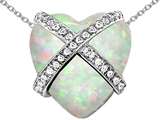 Original Star K™ Large Prisoner of Love Heart Pendant with 15mm Heart Shape Created Opal
