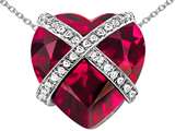 Original Star K™ Large Prisoner of Love Heart Pendant with 15mm Heart Shape Created Ruby