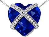 Original Star K™ Large Prisoner of Love Heart Pendant with 15mm Heart Shape Created Sapphire