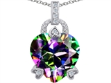 Original Star K™ Large Lock Love Heart Pendant with 13mm Heart Shape Rainbow Mystic Topaz