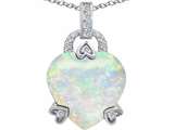 Original Star K™ Large Lock Love Heart Pendant with 13mm Heart Shape Created Opal