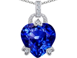 Original Star K™ Large Lock Love Heart Pendant with 13mm Heart Shape Simulated Tanzanite